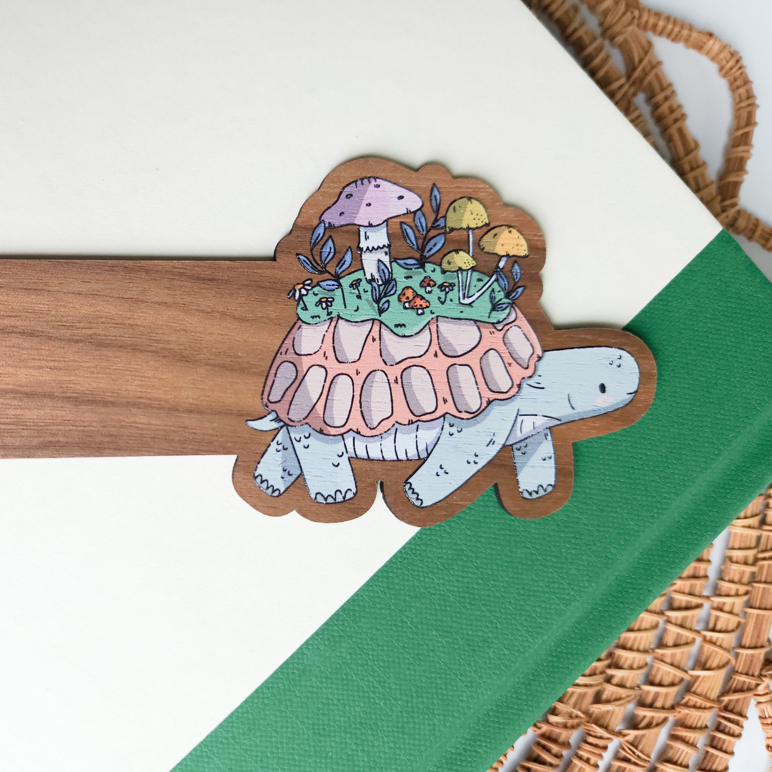 mushroom meadow turtle bookmark