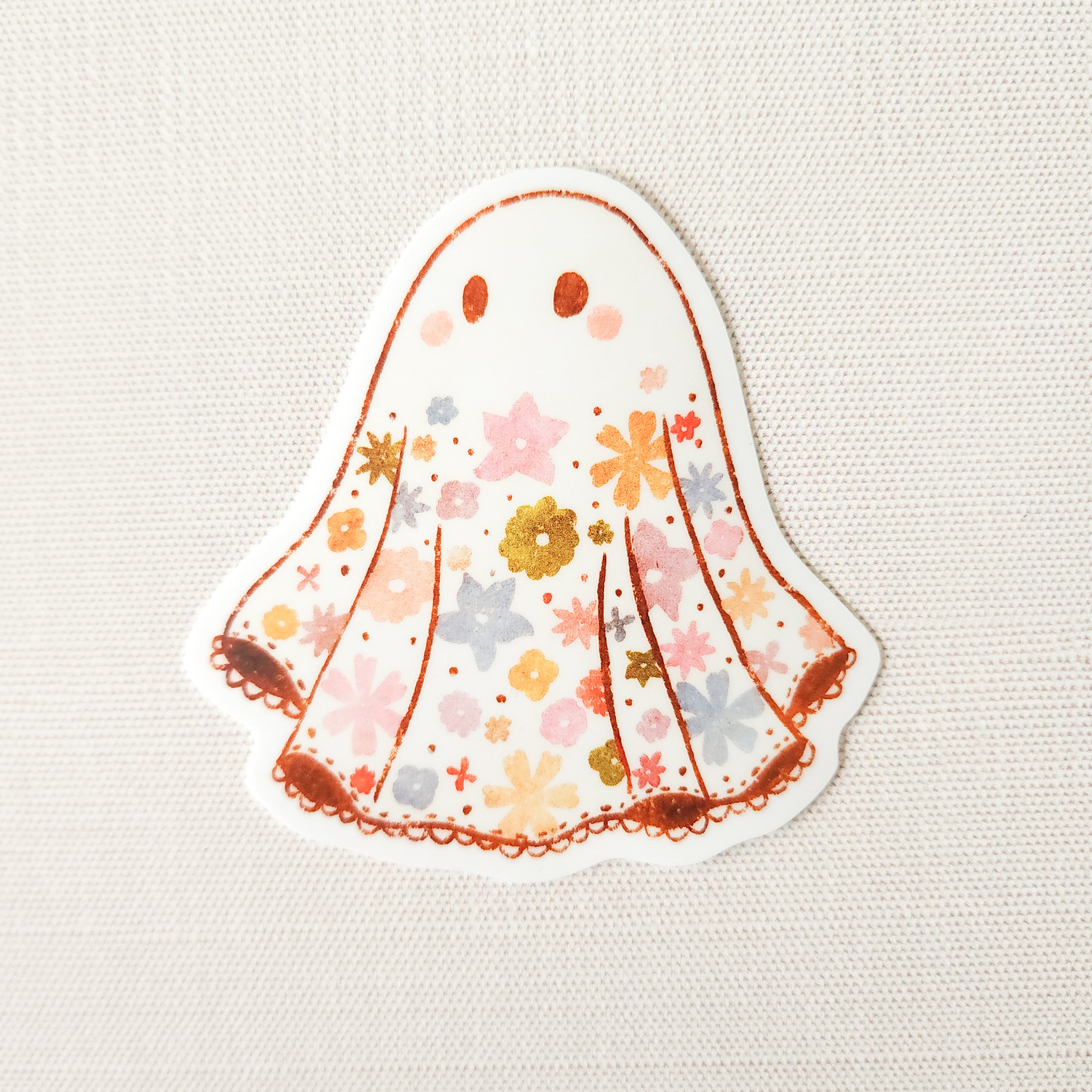 floral ghost vinyl sticker