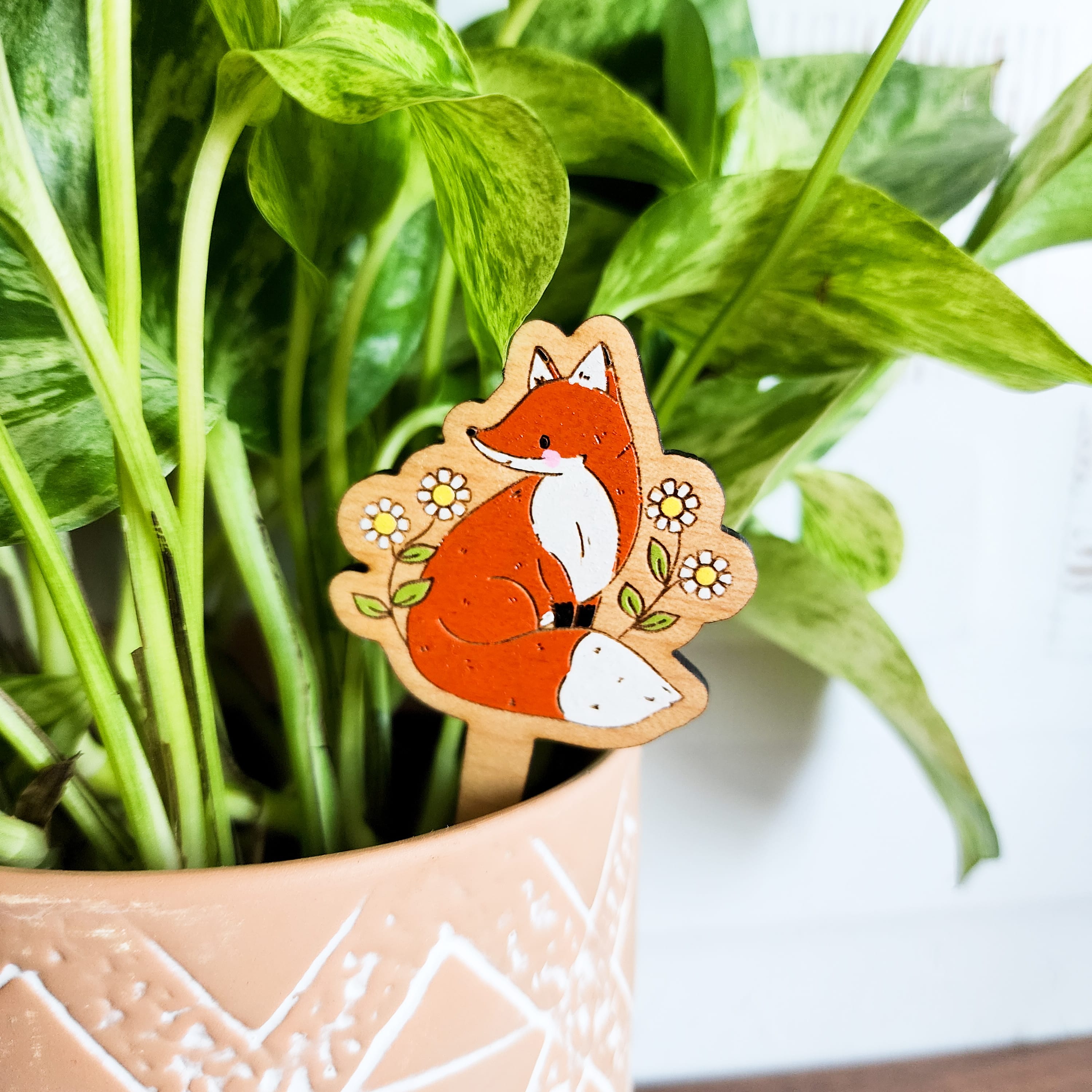 floral fox plant pick