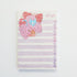 Notepad with a cute illustration of a cat and plants on a striped background