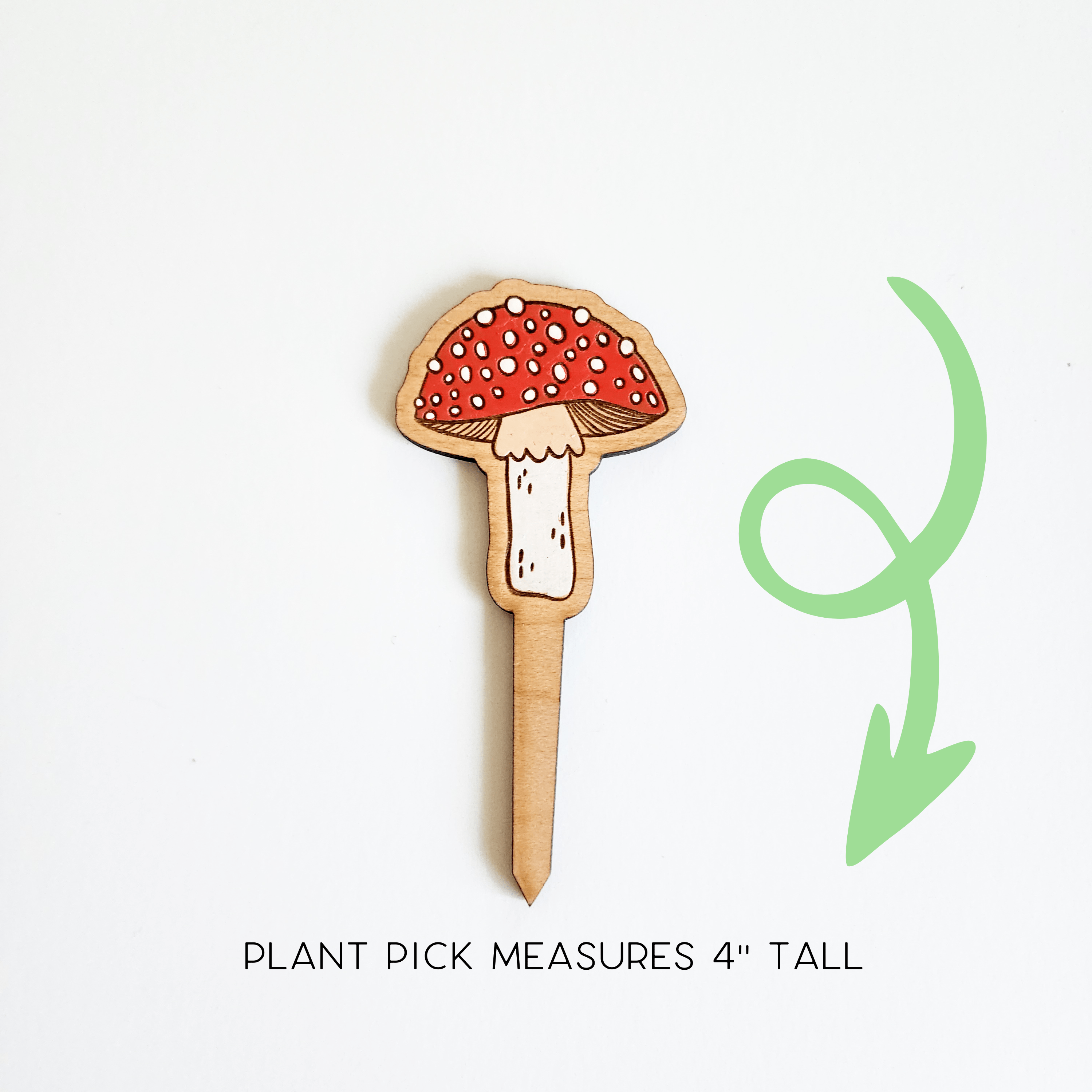 mushroom plant pick with measurements