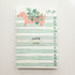 green and white striped notepad with a dachshund illustration and the words to do