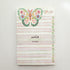 notepad with a floral butterfly illustration and the words to do