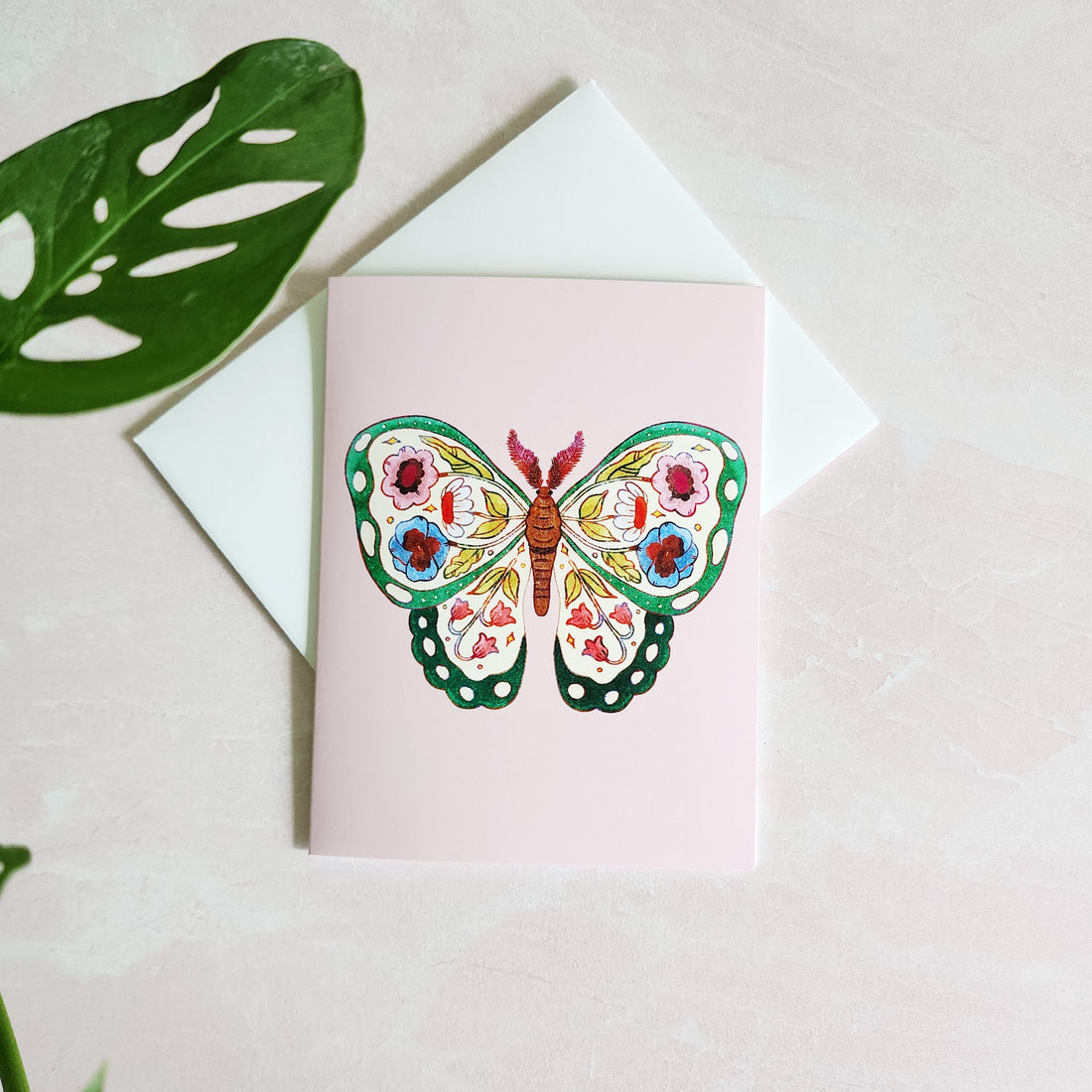 floral butterfly greeting card