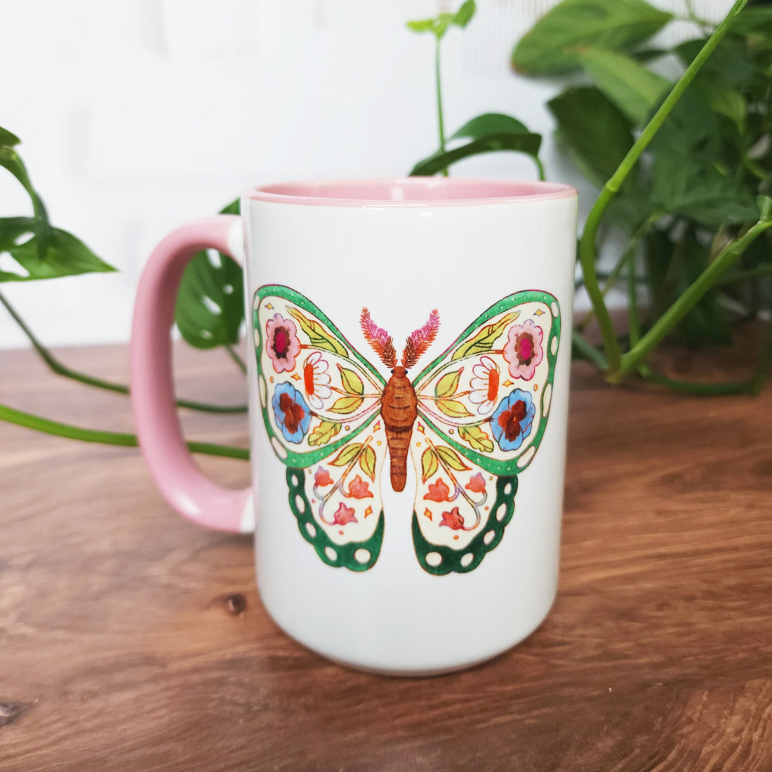 floral butterfly mug