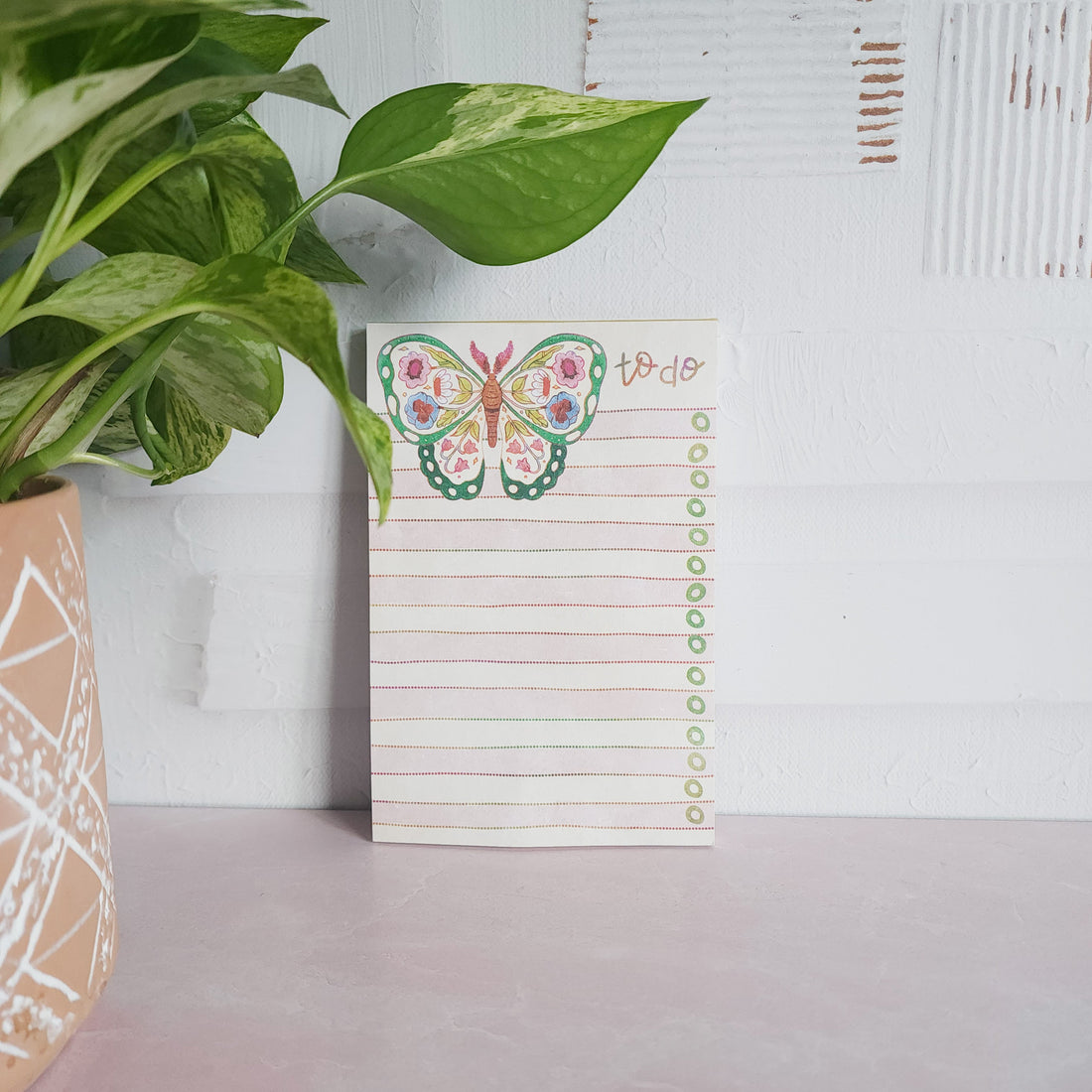 floral butterfly notepad