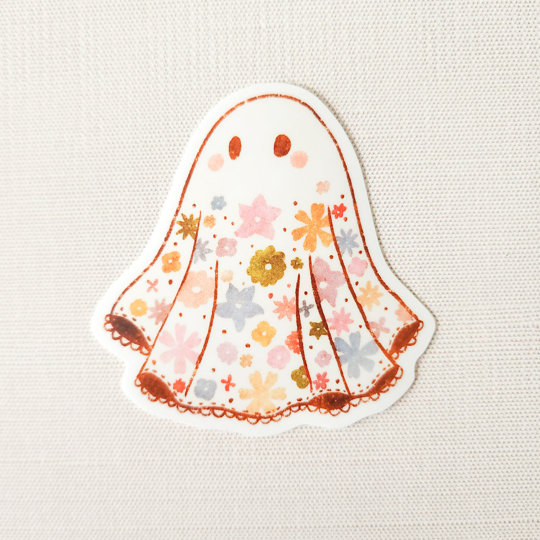 floral ghost vinyl sticker