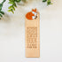engraved fox bookmark that says between the pages of a book is a lovely place to be