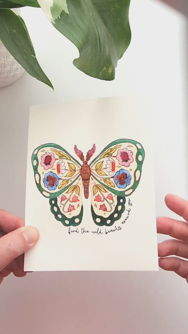 video showing the butterfly card being opened