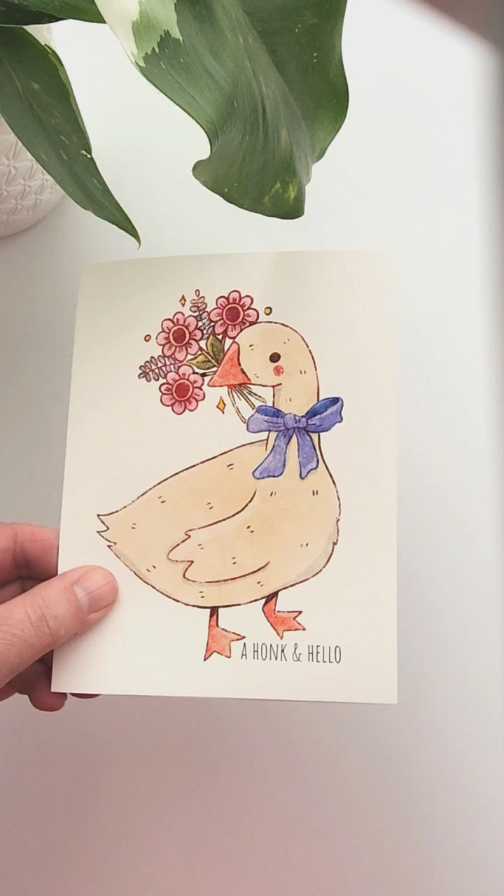 video of the goose blooms card being opened