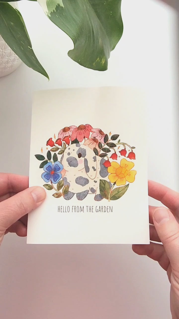 video of garden bunny card being opened