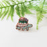 turtle pin with a green turtle that has mushrooms growing on top of it&